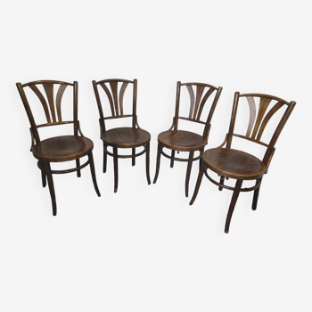 4 chaises bistrot en bois courbé