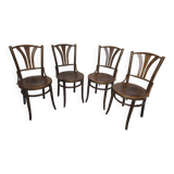 4 chaises bistrot en bois courbé
