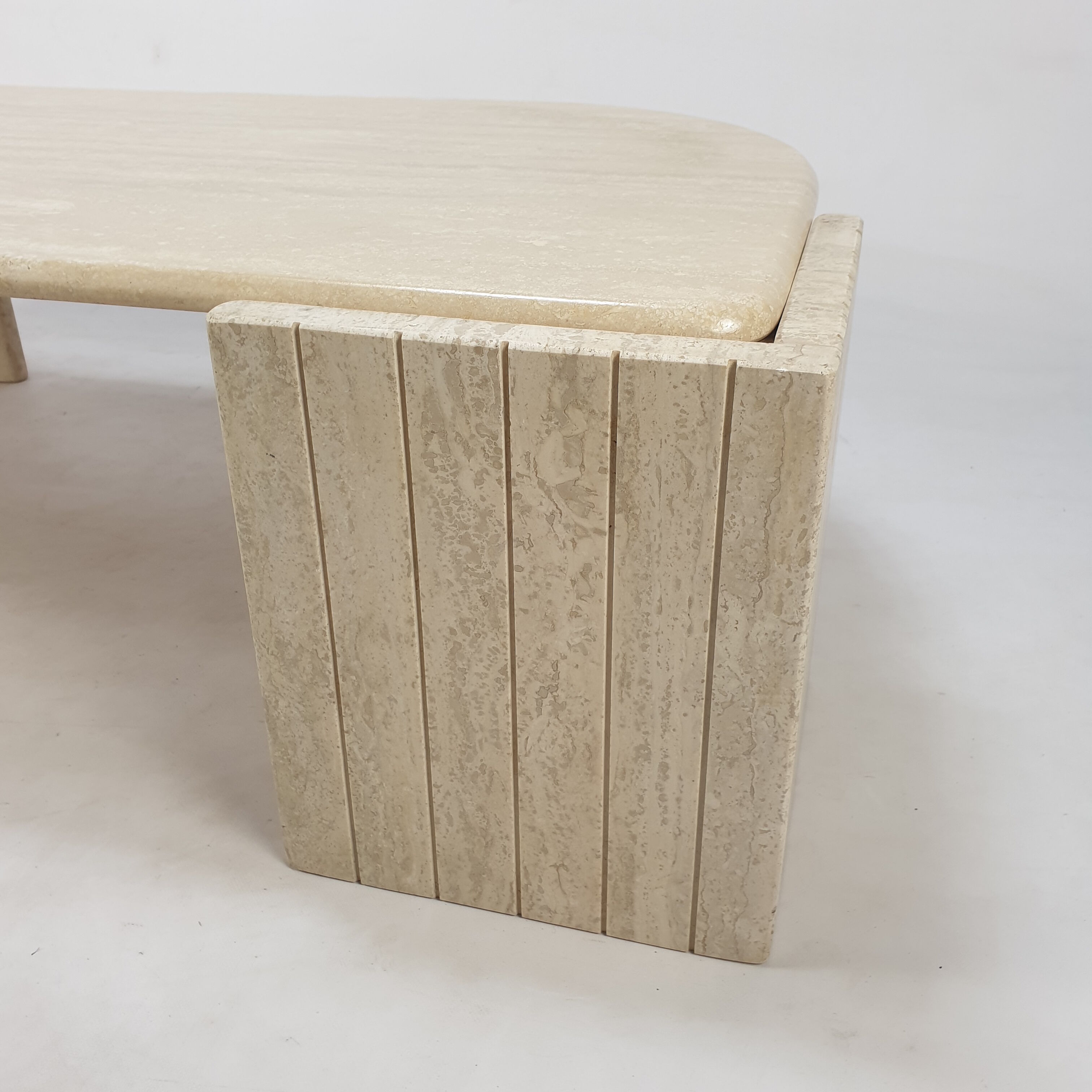 Italian travertine coffee table, 1980s