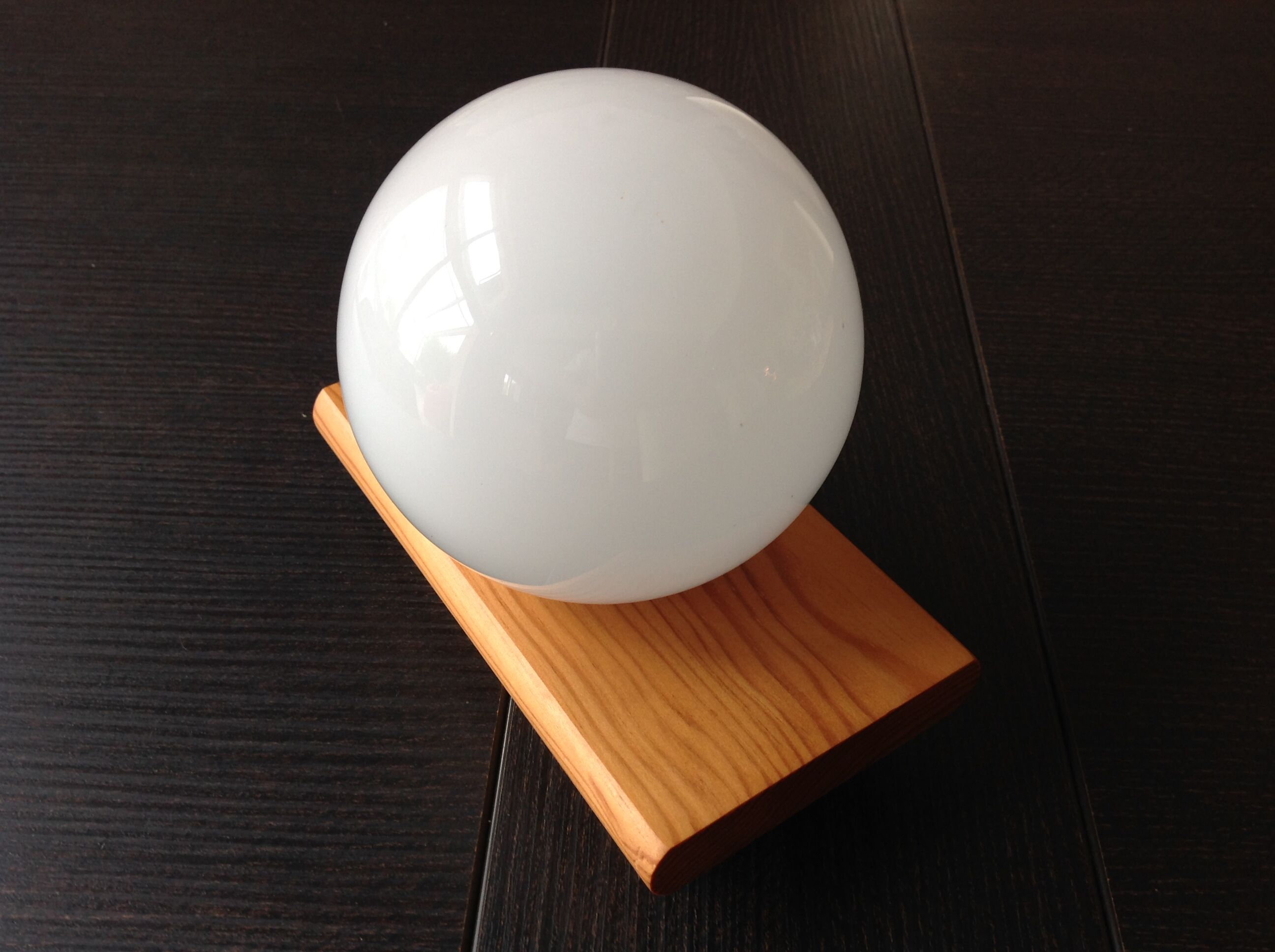 White opaline opaline wall lamp Scandinavian style / vintage 60s-70s