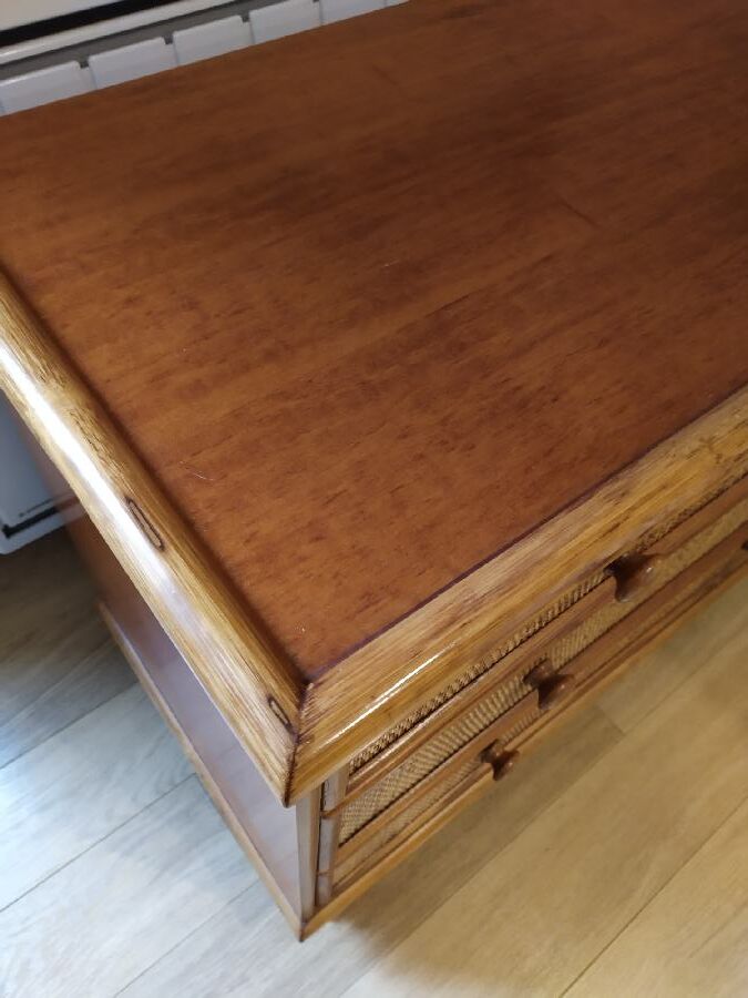 Wicker rattan chest of drawers