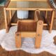 Bureau et chaise enfant brutaliste