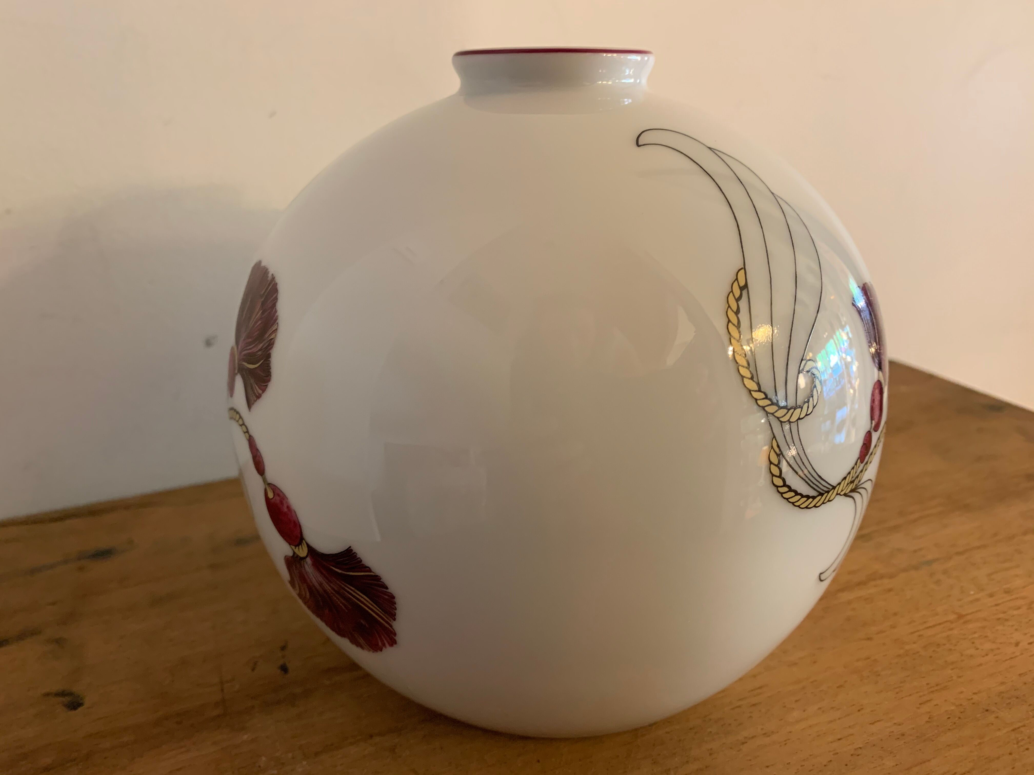 Tharaud Limoges porcelain ball vase