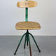 Set of 2 industrial mint green swivel chairs, 1960