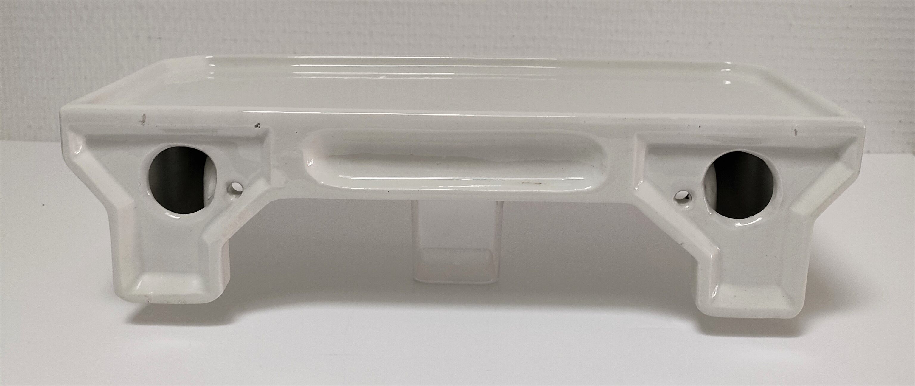 Art Deco white glazed ceramic wall shelf