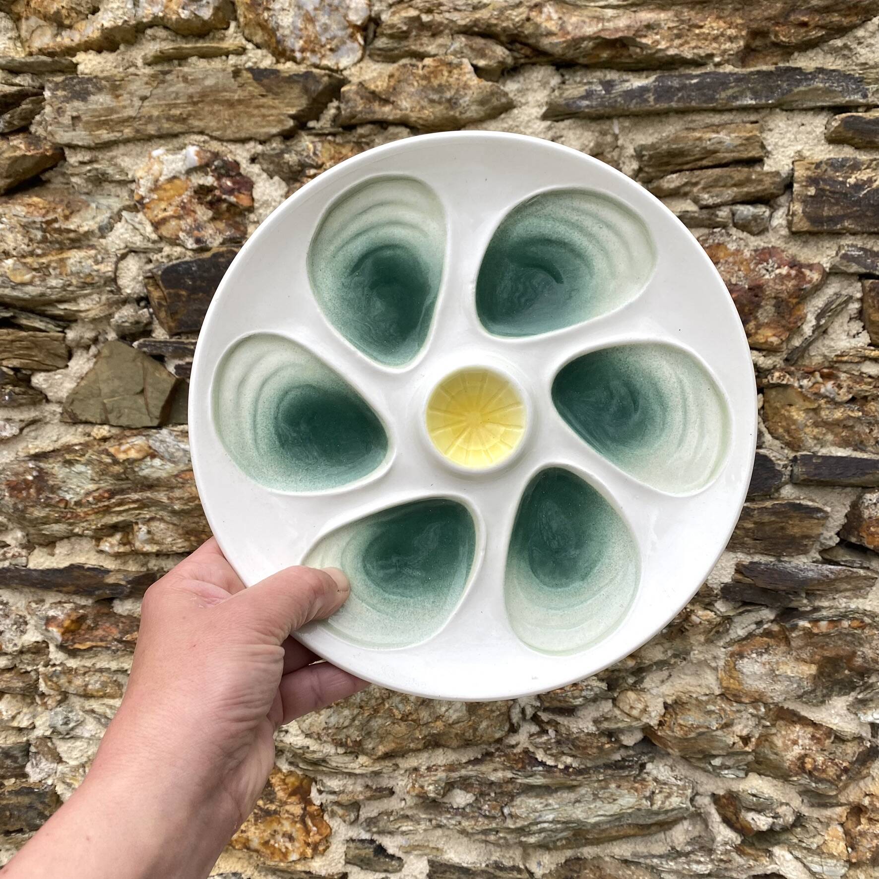 Assiettes à huitres salins France années 60