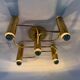 Vintage mid-century modern brass ceiling lamp Leola flushmount by Sciolari, Germany, 1970s