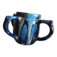 Sylvain Hublet – sculptural ceramic with four handles, blue glazing,