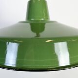 Industrial Green Enamel Factory Pendant Lamp, 1960s
