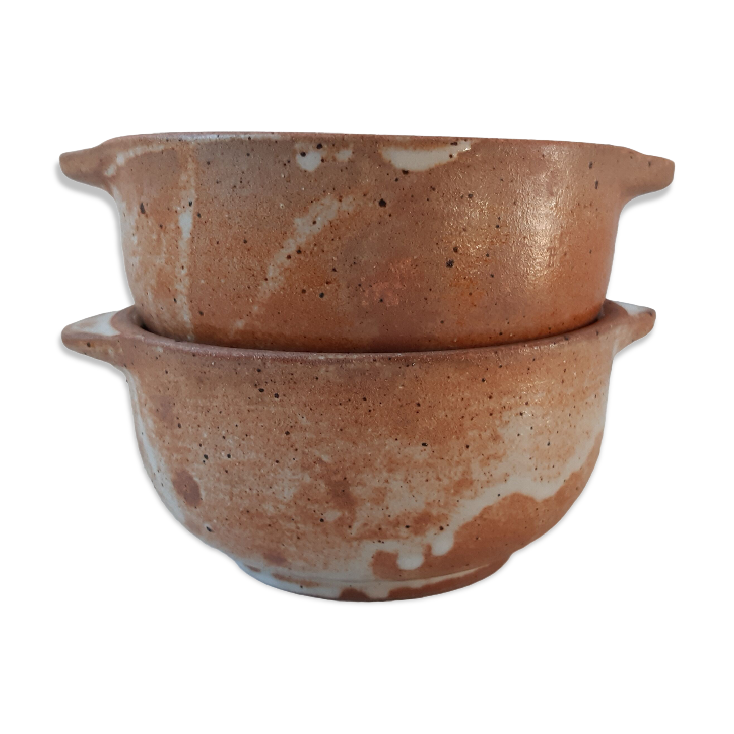 Duo of ear bowls in artisanal sandstone 70s