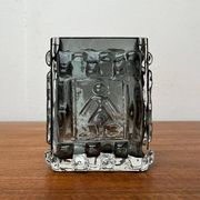 Brutalist bubble glass block vase by Josef Schott for Smålandshyttan, mid-century, 1960s.