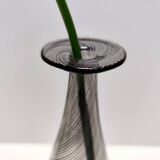 Black Murano Glass Bottle Vase "Mezza Filigrana" by Dino Martens for Aureliano Toso