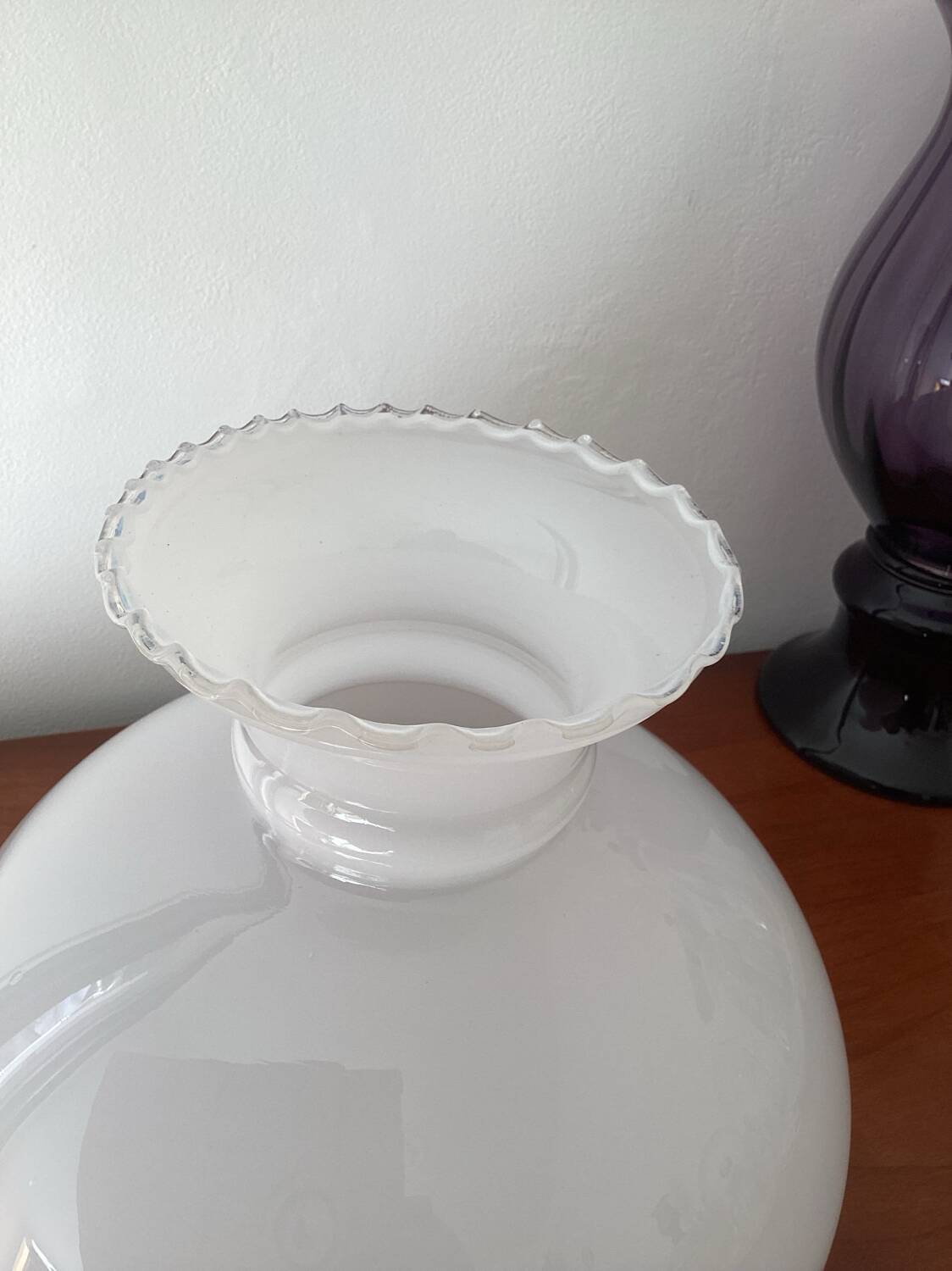 Abat jour verre opale  - vintage