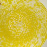 Coupe saladier verre sablé tacheté jaune