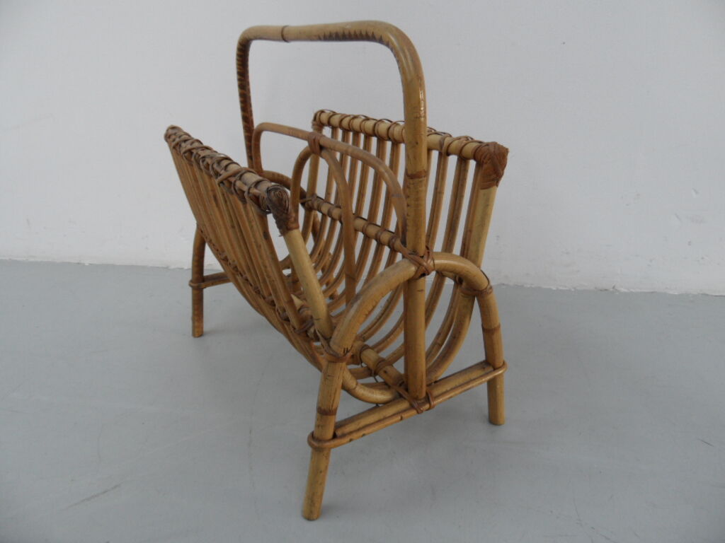 Panier de lecture en bambou vintage