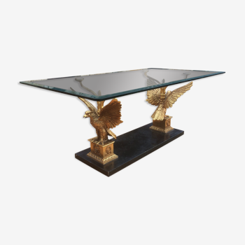Bronze bass table with eagles