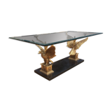 Bronze bass table with eagles