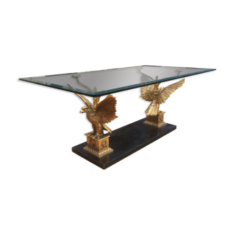 Bronze bass table with eagles