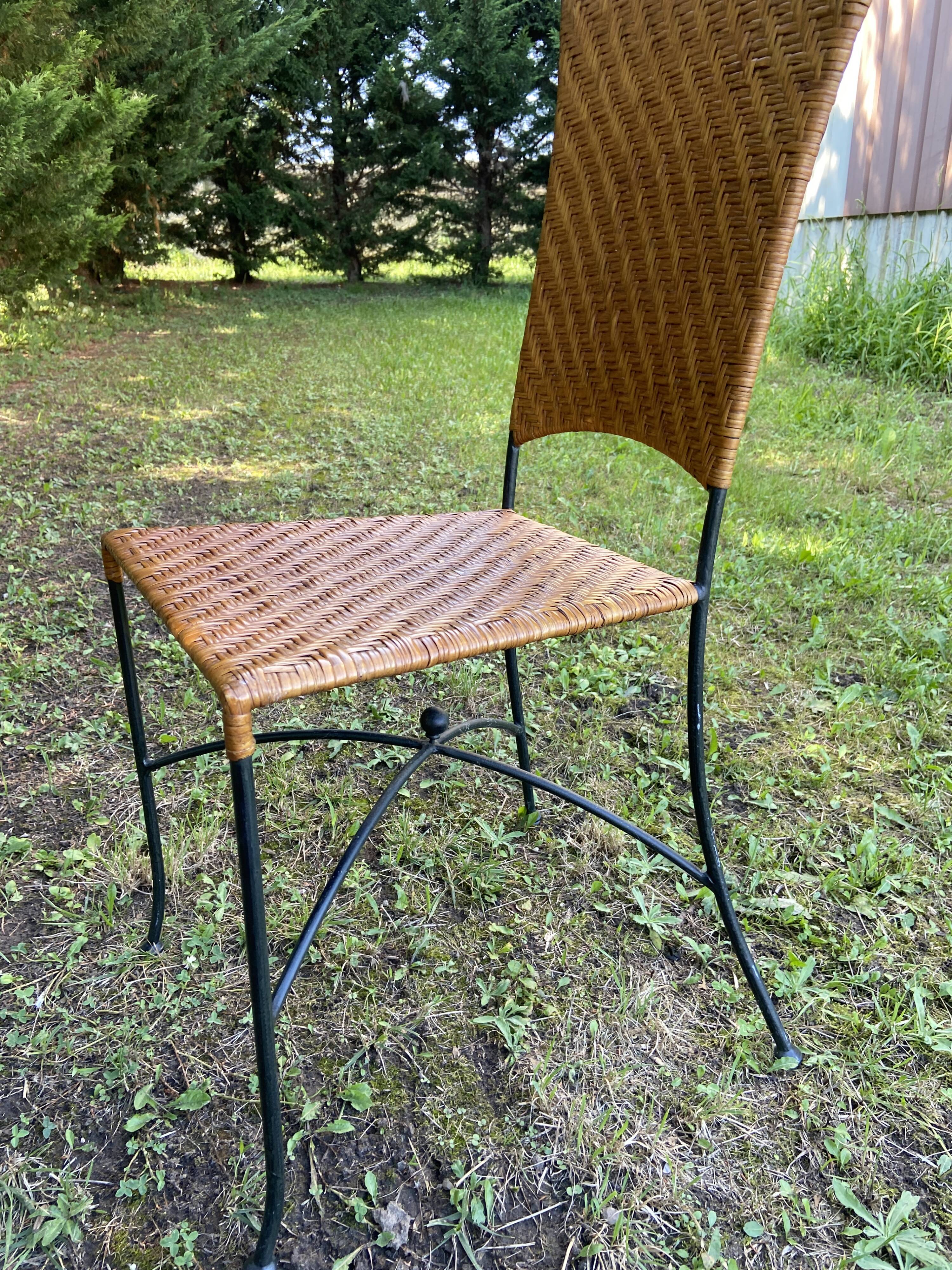 4 Metal and rattan bistro chairs for brewery, beer, café and terrace