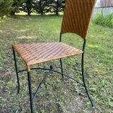 4 Metal and rattan bistro chairs for brewery, beer, café and terrace