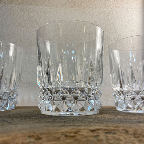 Series of 6 crystal whiskey glasses