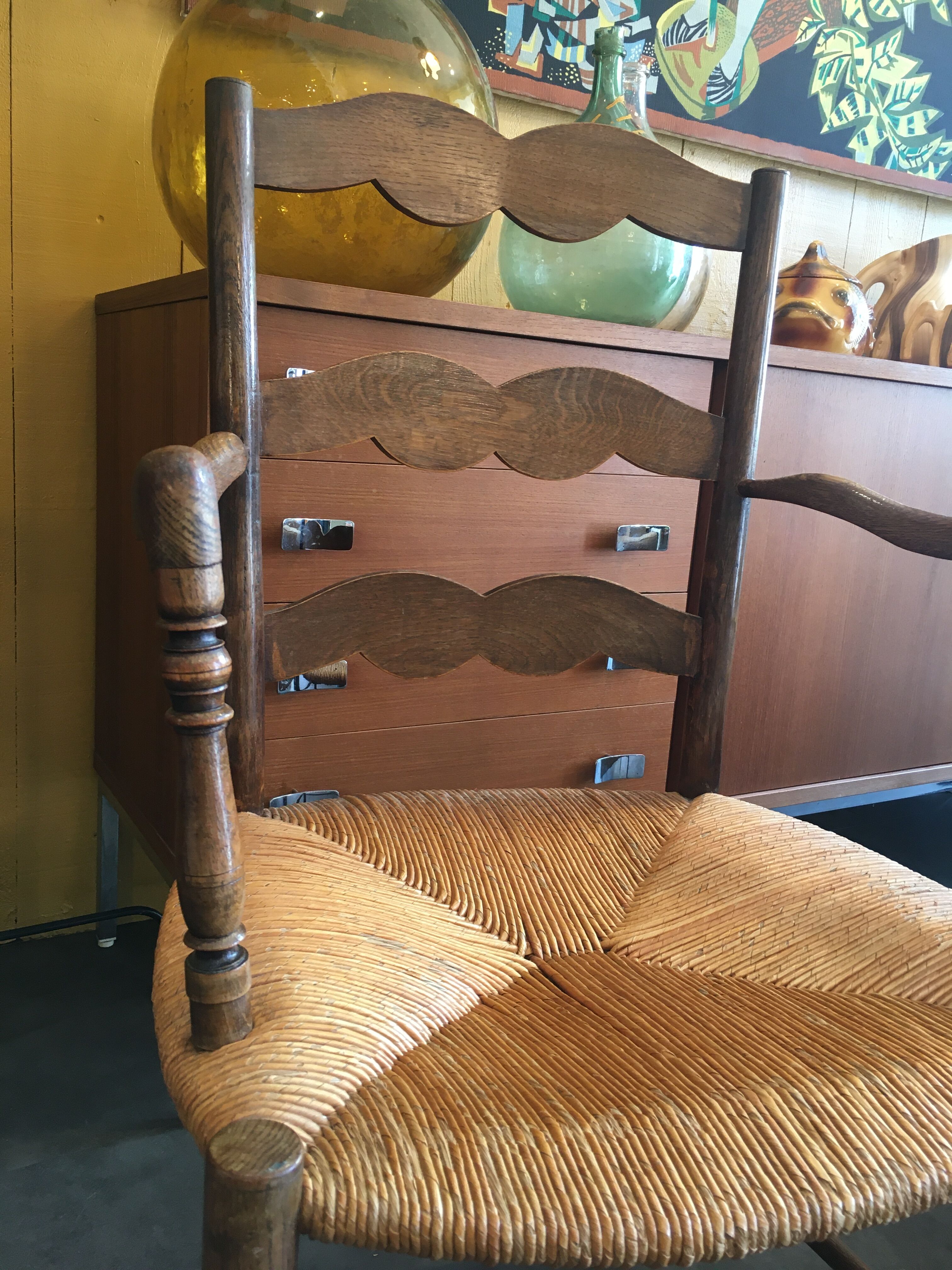 Mulched chair called "good woman", Oak, Restoration period