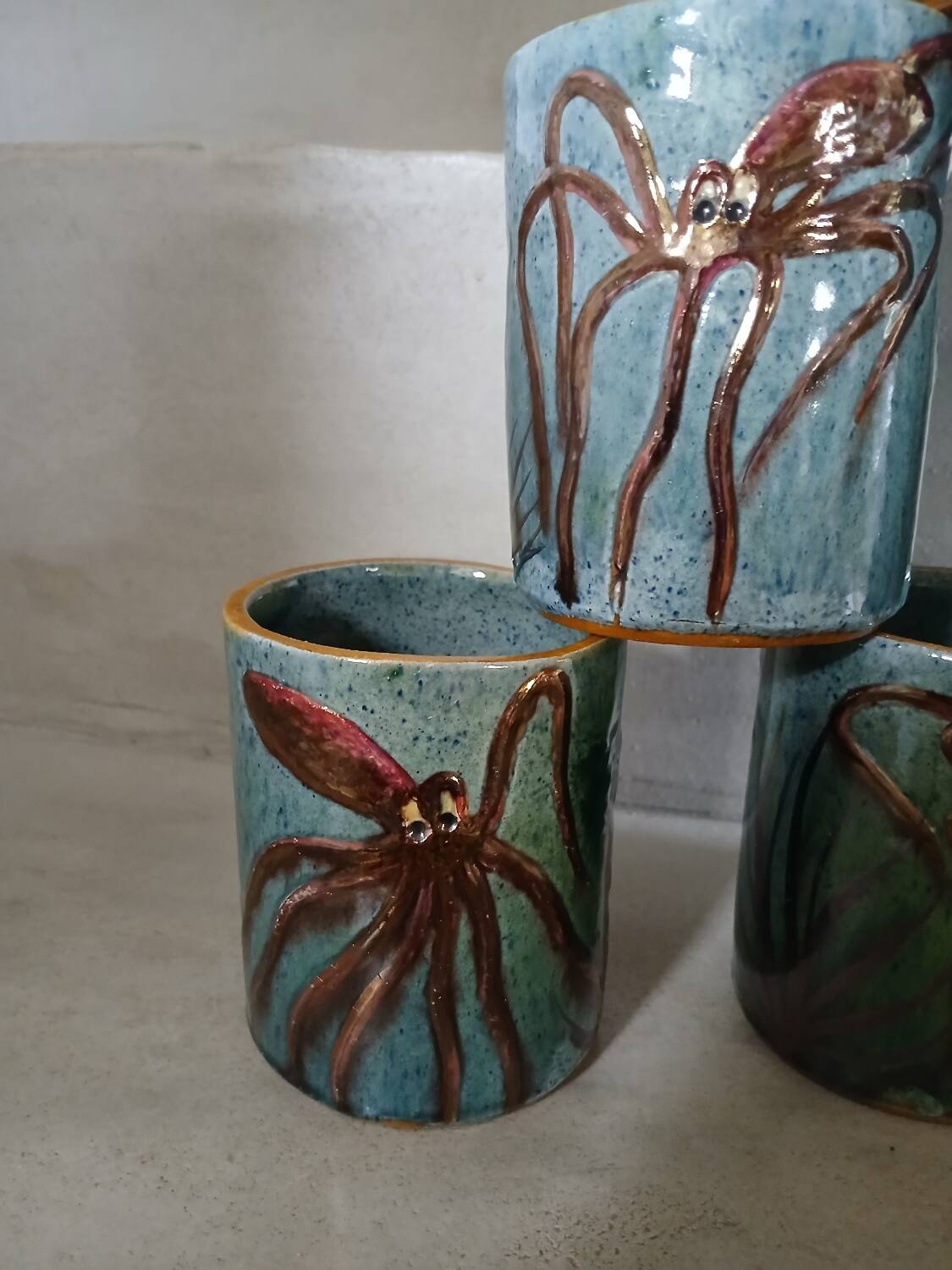 6 vintage handmade cups/mugs