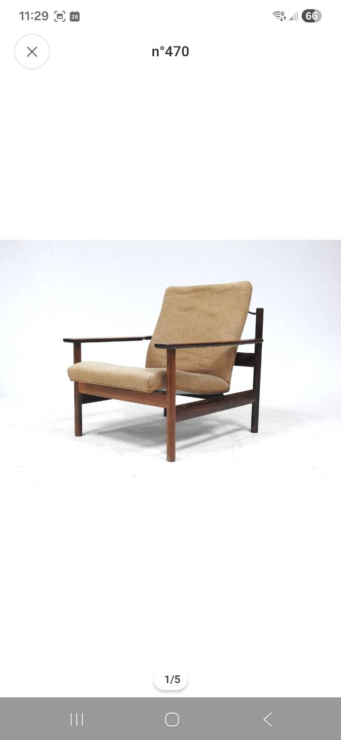 Fauteuil scandinave en teck dans le goût de Grete Jalk
