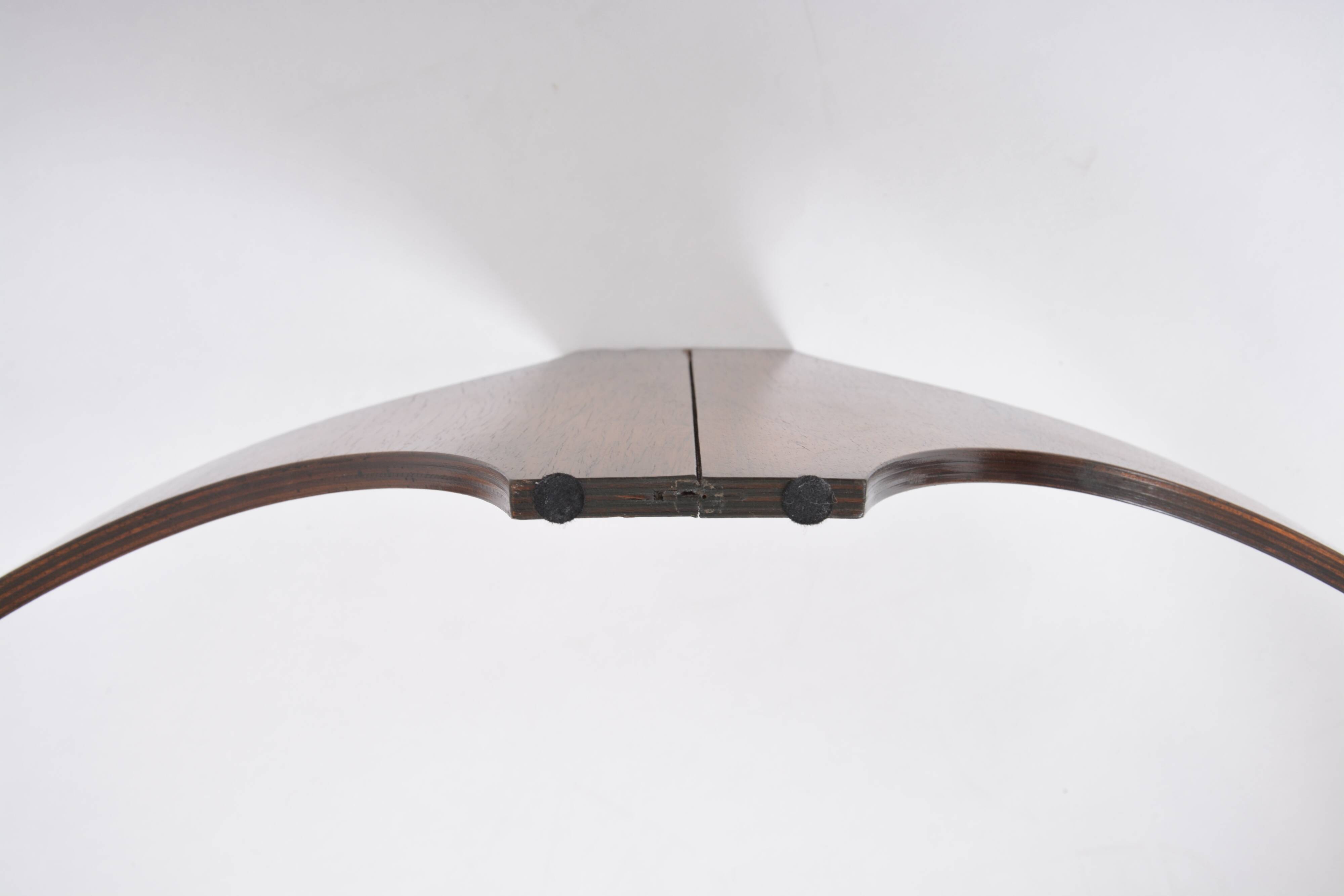 Mid-Century Circular Coffee Table with Wooden Base and Glass Top