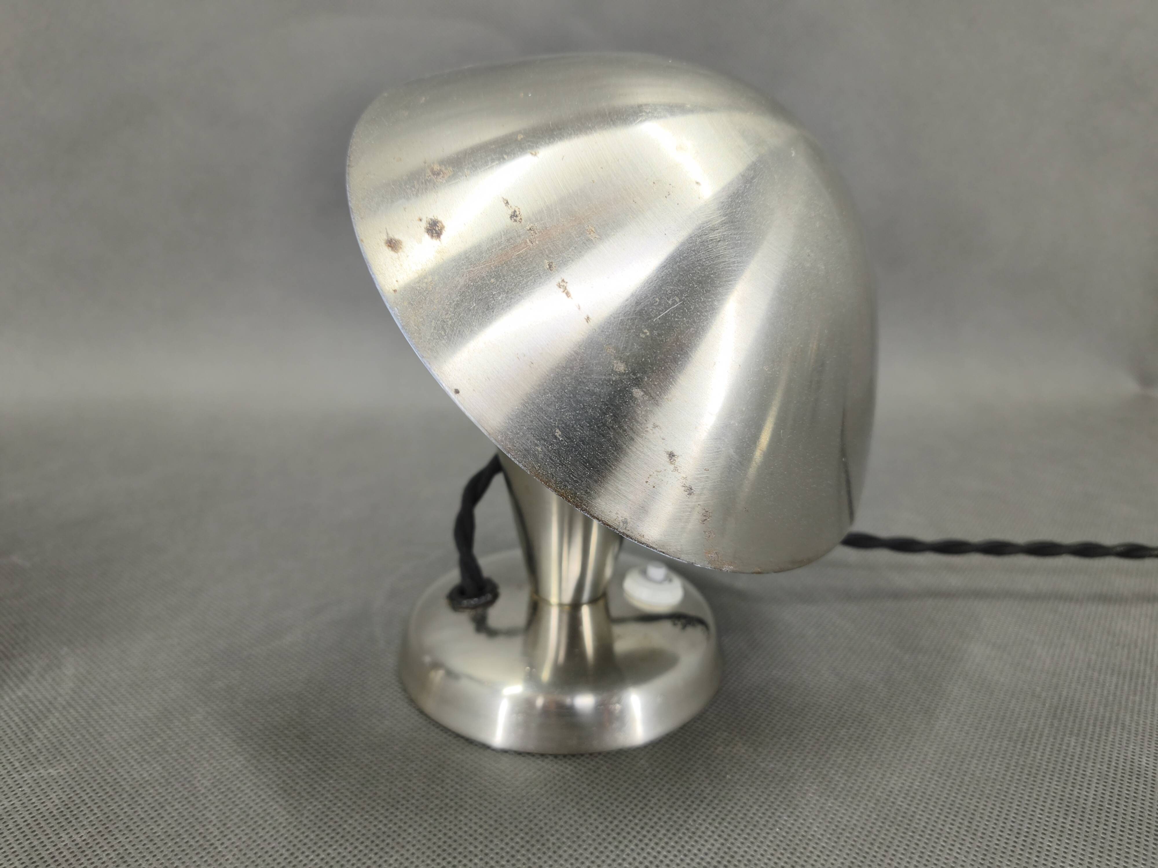 Pair of Bauhaus Chrome Adjustable Table Lamps, 1930s Czechoslovakia