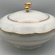Soup bowl in white porcelain paste and enamels of limoges finish gilding