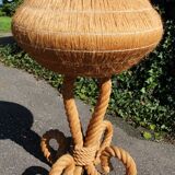 large rope and raffia lamp