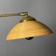Midcentury pencil reed rattan bamboo and brass table lamp, Italy, 1970s