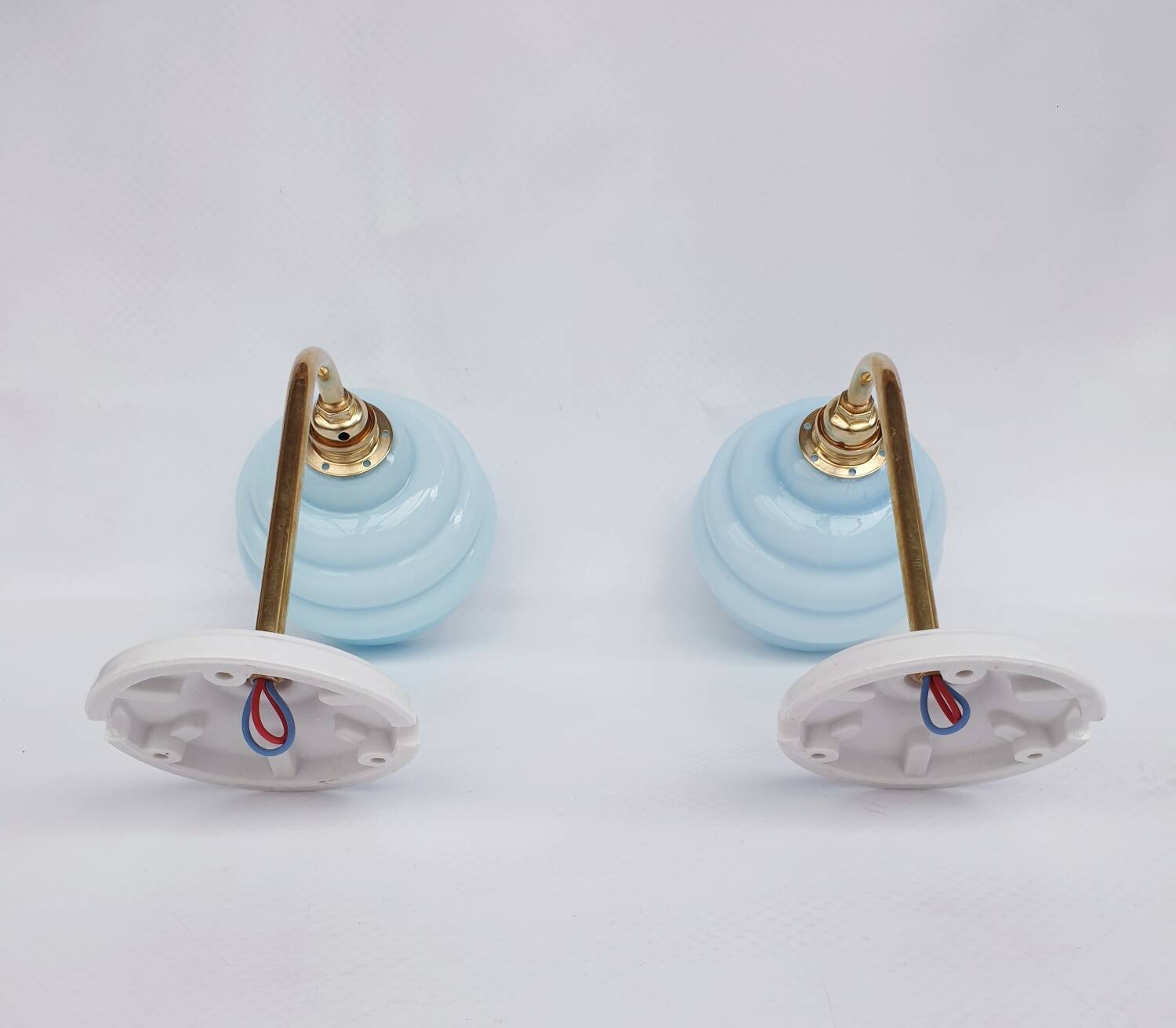 Swan neck and cloud glass wall lights