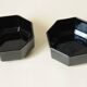 Dessert Set - Vintage Salad Bowl and Ramekins - Arcoroc Black Glass