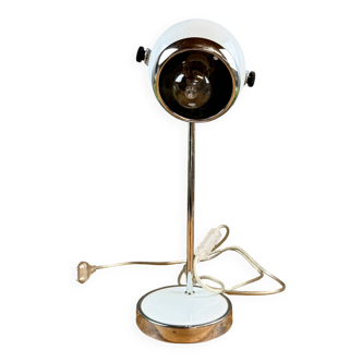 Vintage adjustable lamp in space age style – chrome and white metal
