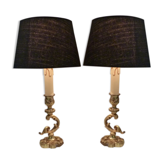 Pair of candlestick lamps