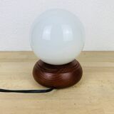 Opaline globe pine lamp from the 60s
