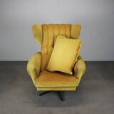 Mid-century style swivel wingback chair from the 1960s, Czechoslovakia