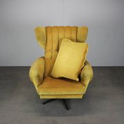 Fauteuil pivotant à oreilles de style mid-century des années 1960, Tchécoslovaquie