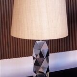 Sculptural Italian chromed metal table lamps, 1960s, Set of 2