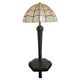 Lampe de table Art Déco tardive en bronze avec abat-jour coquille Capiz années 1950