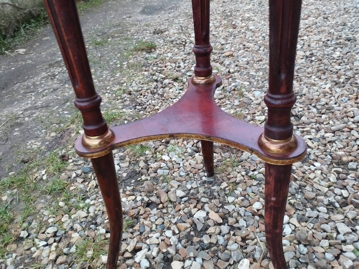 Antique Louis XVI style side table with marble top
