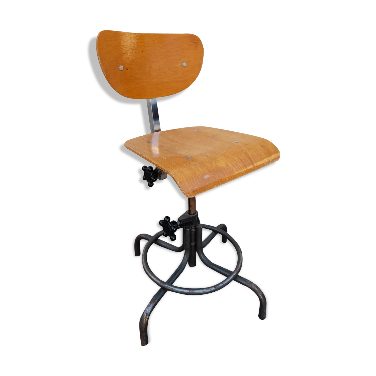 Chaise d'atelier réglable vintage années 50