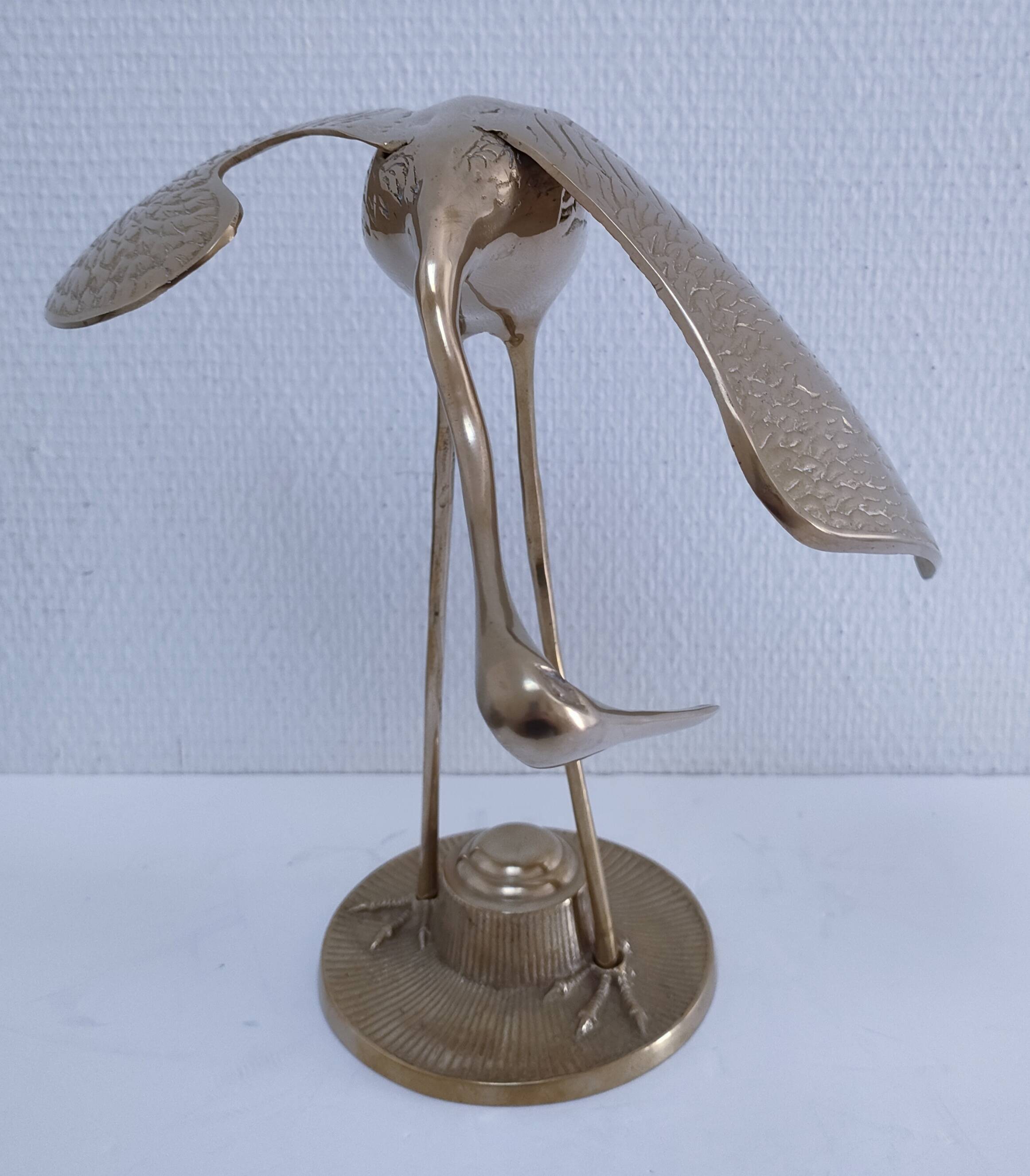 Two solid brass XL birds H. 48 cm
