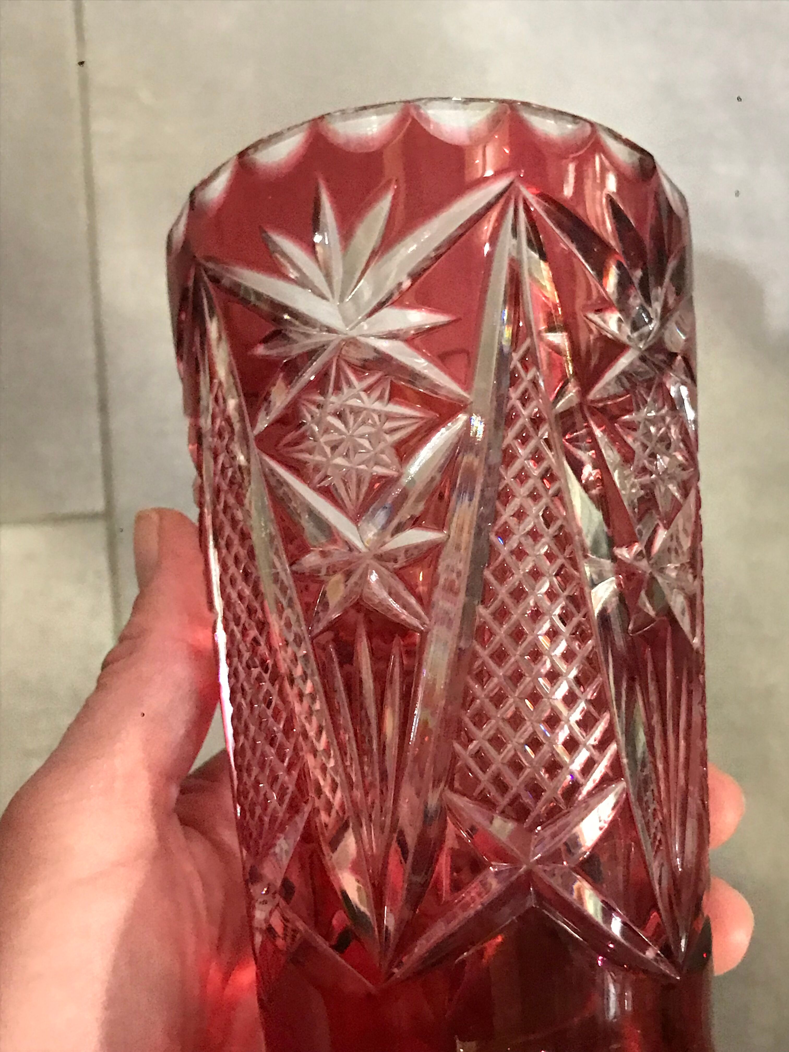 Bohemian crystal vase