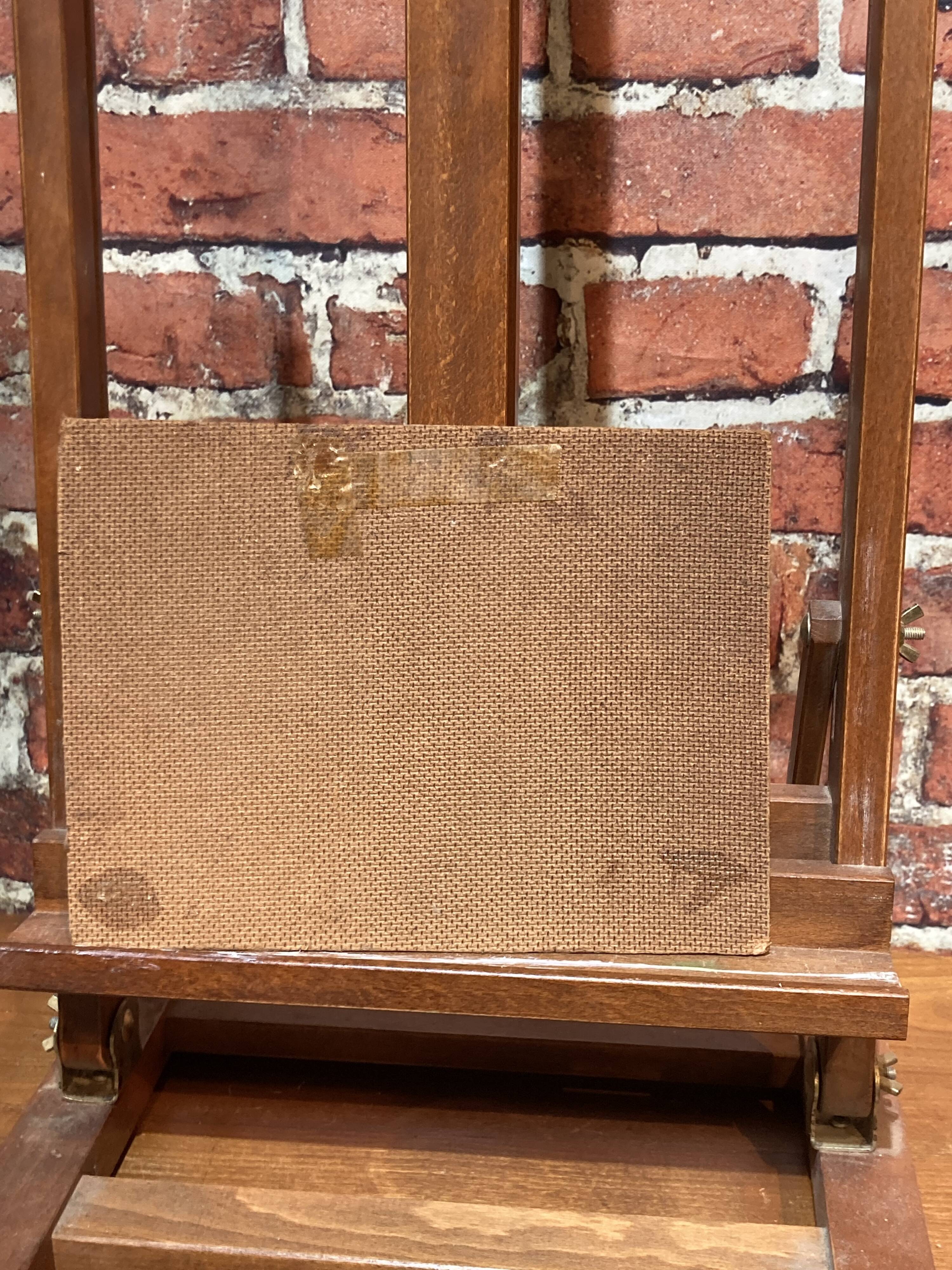 Oil on wood of a seaport signed B. Ny