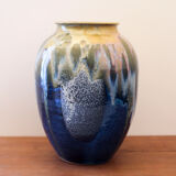 Vase en grès émaillé à coulure