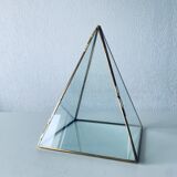 Brass and glass pyramid