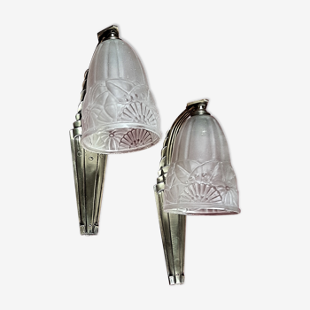 Pair of art deco period wall lamps